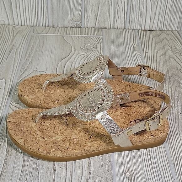 UGG Wayden II Metallic Gold Leather Sandals Womens Size 5 NEW - Picture 6 of 12